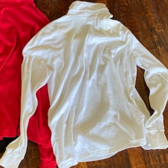 Lot of 3 * VINTAGE Oakton TURTLENECKS * BLACK White & RED *made in USA* EUC * XL - Picture 4 of 6